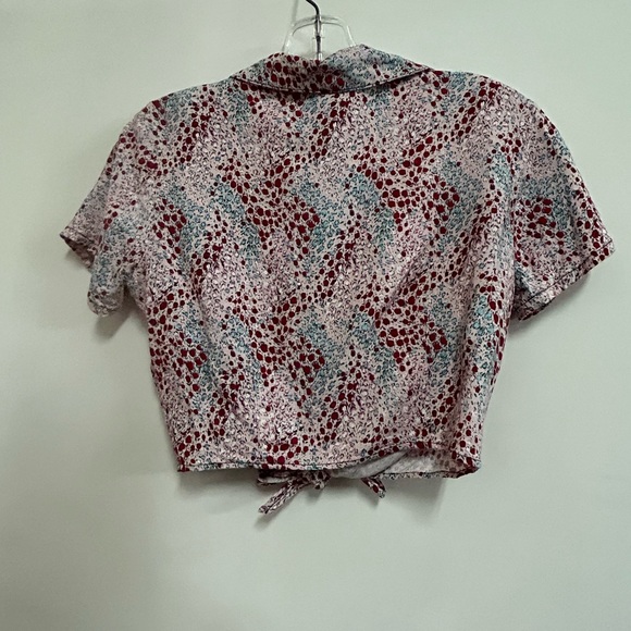 American Apparel Short Sleeve Tie Waist Blouse - Picture 6 of 10